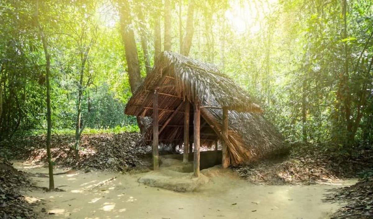 Không gian xanh mát tại Địa đạo Củ Chi vào mùa khô