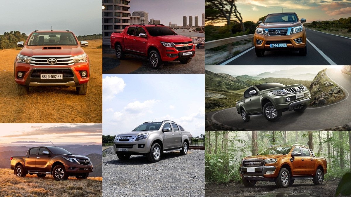 Tổng hợp các mẫu xe pickup phổ biến tại Việt Nam, bao gồm Mitsubishi Triton và các đối thủ cạnh tranh.