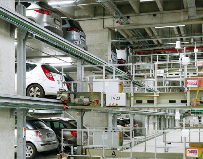 Bãi đỗ xe thông minh hoàn toàn tự động di chuyển pallet/robot