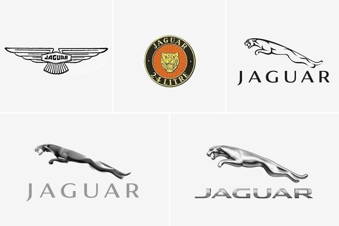 Báo gấm đang nhảy trên logo Jaguar