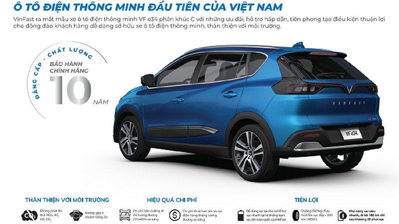 Bảo hành 10 năm VinFast VF e34