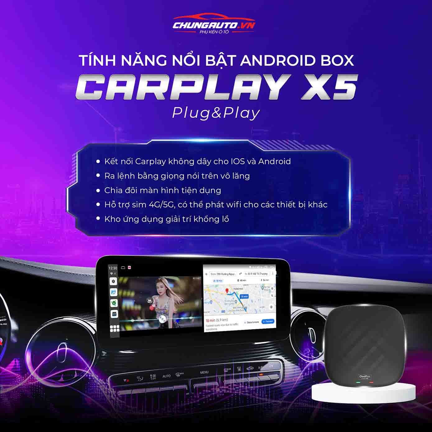 Các tính năng nổi bật của Android Box OledPro X5 trên màn hình xe hơi