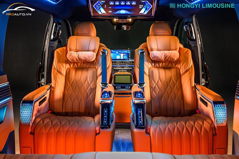 Ghế Limousine Hongyi Crystal 6.0 với da Nappa và LED logo