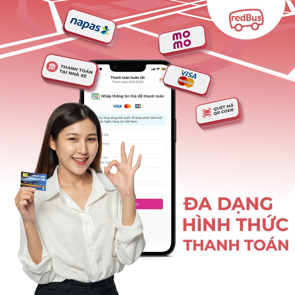 Giao diện các tùy chọn thanh toán trực tuyến, minh họa quy trình tiện lợi khi chi trả cho dịch vụ di chuyển hoặc phụ tùng ô tô.