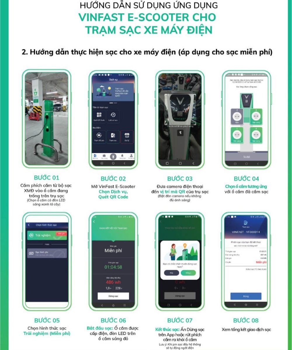 Giao diện ứng dụng VinFast E-Scooter giúp người dùng tìm kiếm trạm sạc cho xe máy điện VinFast tại Quảng Ninh một cách thuận tiện.