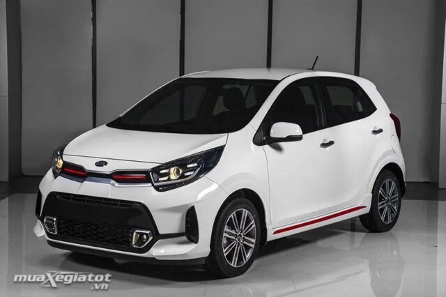 Hình ảnh phần đầu xe Kia Morning GT-Line 2024 với thiết kế sắc sảo