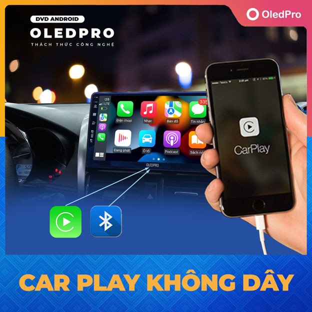 Màn hình ô tô hiển thị giao diện Apple CarPlay