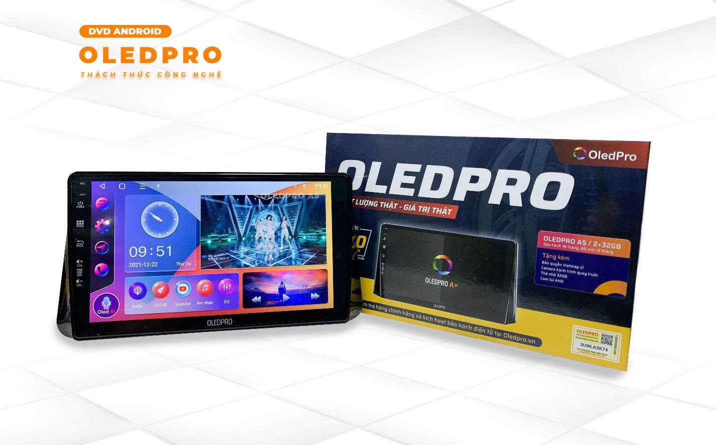 Màn hình OledPro A5 với giao diện người dùng hiển thị thông tin