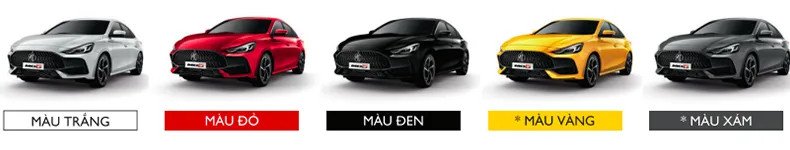 Màu sắc đa dạng của xe MG5 2025