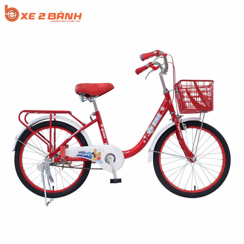 Mẫu xe đạp trẻ em VHBIKE QUEEN 20 inch màu đỏ tươi tắn
