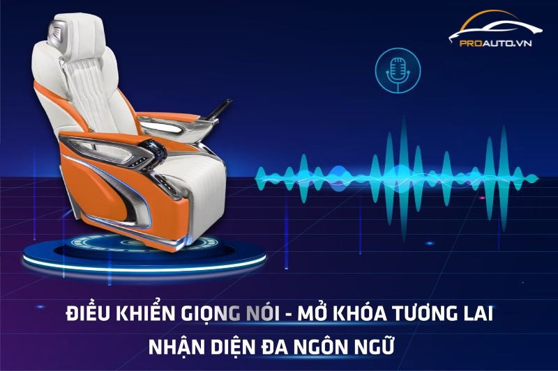 Nội thất xe Kia Carnival đã độ Limousine, minh họa tính năng điều khiển bằng giọng nói thông minh.