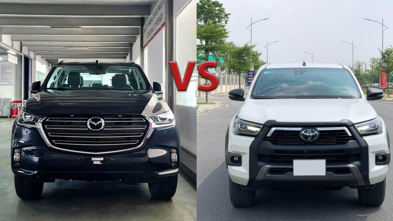 So sánh ngoại thất Toyota Hilux 2016 và Mazda BT-50 2016, hai mẫu xe bán tải nổi bật