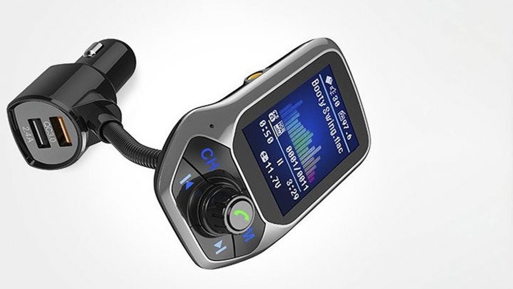 Tẩu nghe nhạc Bluetooth xe hơi T43 với màn hình màu TFT