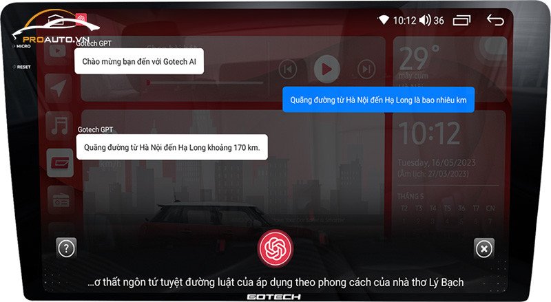 Tính năng ra lệnh giọng nói AI thông minh giúp điều khiển màn hình Gotech GT 2K MAX rảnh tay