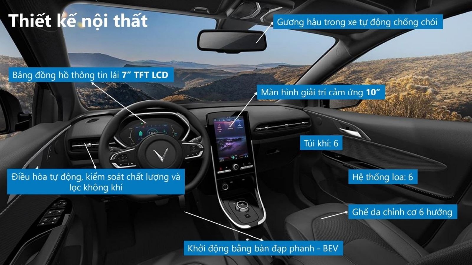 Tổng quan chi tiết khoang cabin xe VinFast VF e34