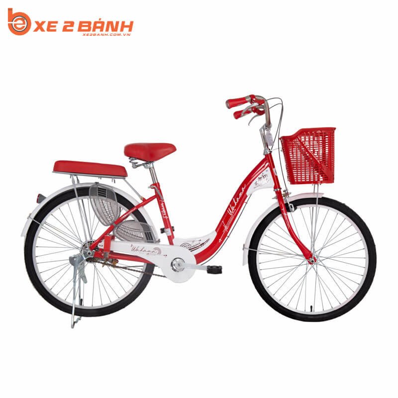 Xe đạp học sinh 24 inch VHBIKE Hello Kitty màu đỏ tươi