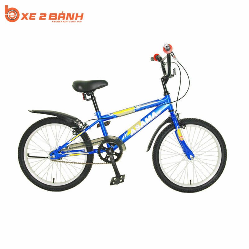 Xe đạp học sinh ASAMA AMT02 20 inch màu xanh dương nổi bật, phù hợp cho bé trai và bé gái.