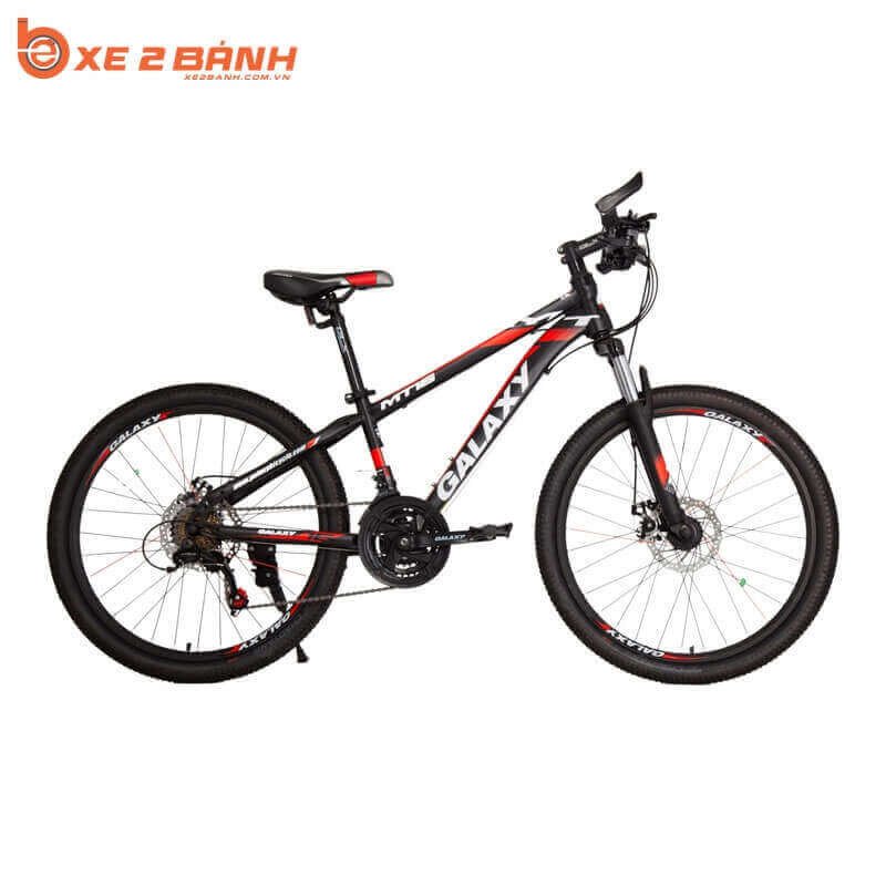 Xe đạp học sinh GALAXY MT16 24 inch màu đen cam với phanh đĩa