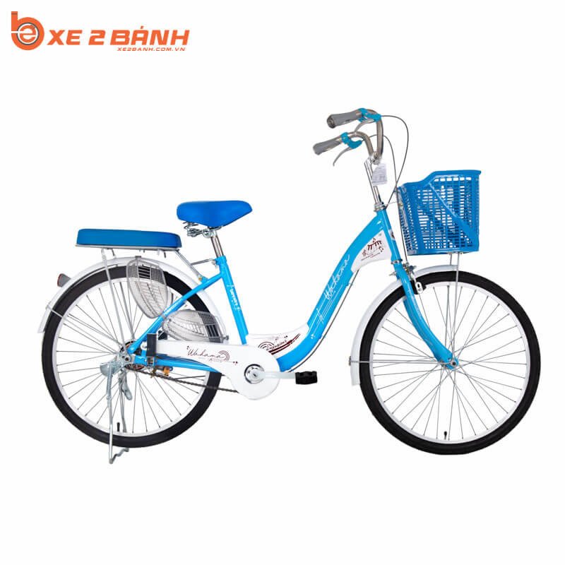 Xe đạp học sinh VHBIKE Hello Kitty 24 inch màu xanh ngọc