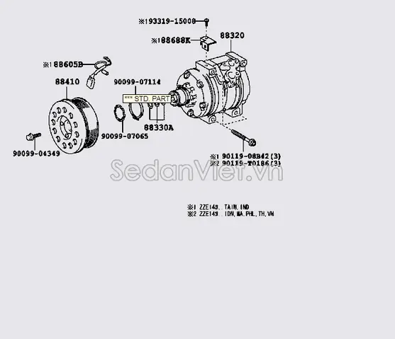 Lốc Điều Hòa Toyota Corolla Altis Lốc Điều Hòa Toyota Corolla Altis