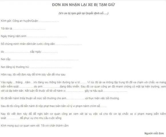 Mẫu Đơn Xin Hỗ Trợ Xe Ô Tô: Hướng Dẫn Chi Tiết & Tải Mẫu Miễn Phí