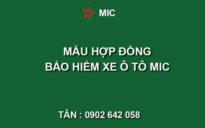 Mẫu Hợp Đồng Bảo Hiểm Xe Ô Tô
