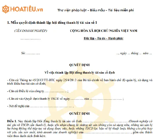 Mẫu Quyết Định Thanh Lý Tài Sản Xe Ô Tô: Hướng Dẫn Chi Tiết Từ A-z Mẫu Quyết Định Thanh Lý Tài Sản Xe Ô Tô: Hướng Dẫn Chi Tiết Từ A-z