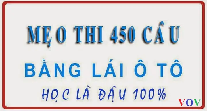 Mẹo Thi Lý Thuyết Học Lái Xe Ô Tô 450 Câu Đậu 100%