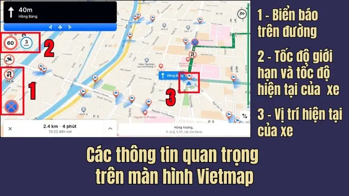 Các Thông Tin Quan Trọng Hiển Thị Trên Màn Hình Vietmap