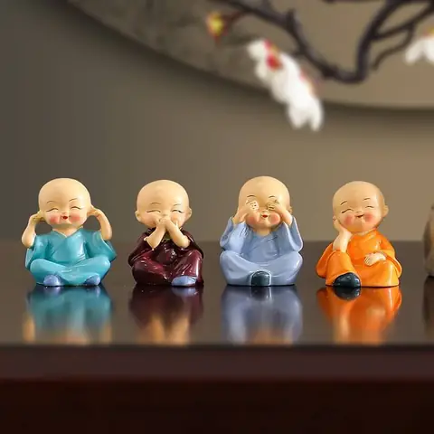 Bộ Tượng 4 Chú Tiểu Để Xe Ô Tô Bộ Tượng 4 Chú Tiểu Để Xe Ô Tô