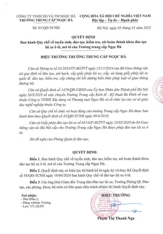 Quy Chế Tuyển Sinh - Đào Tạo Nghề Lái Xe Ô Tô: Những Điều Bạn Cần Biết