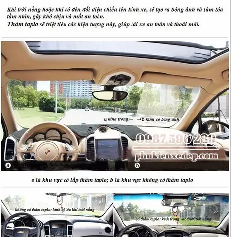 Thảm Chống Nóng Taplo Cho Xe Ô Tô Kia Rondo Giúp Chống Nắng . Giảm Tiêu Hao Năng Lượng