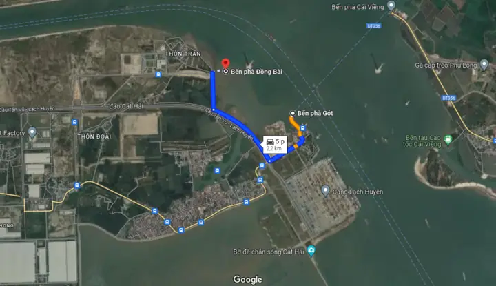Vị Trí Bến Phà Cát Bà Mới (bến Phà Đồng Bài) Vị Trí Bến Phà Cát Bà Mới (bến Phà Đồng Bài)