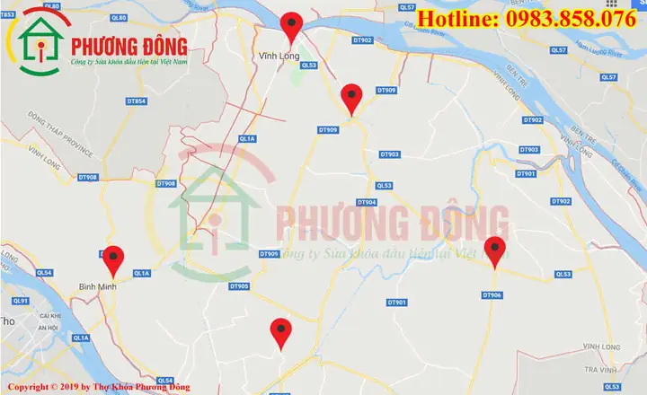 Thợ Chuyên Chạy Sửa Khóa Tại Các Khu Vực Tỉnh Vĩnh Long Như Sau: