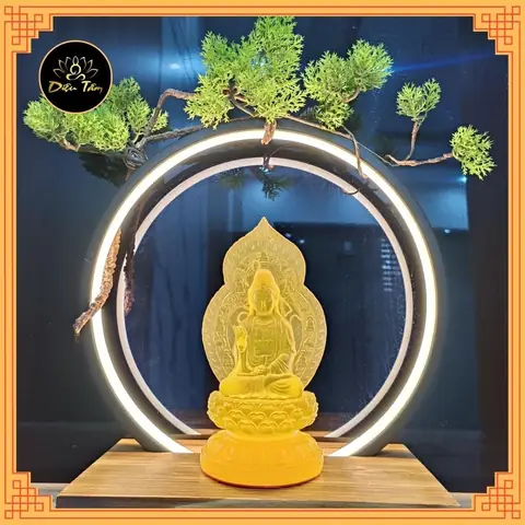 Tượng Led Quan Âm 7 Màu Bỏ Xe Ô Tô