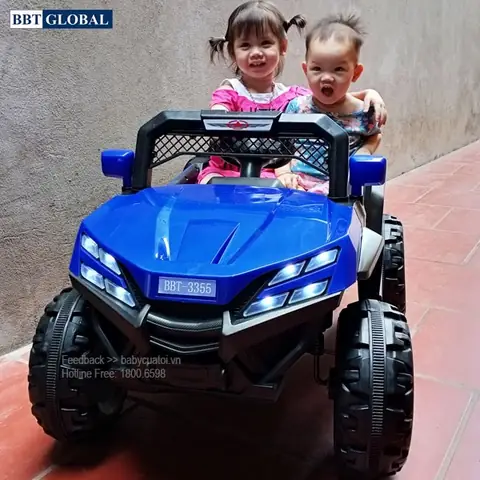Xe Ô Tô Điện Trẻ Em Giá Rẻ Bbt-3355 Kiểu Dáng Địa Hình Hầm Hố