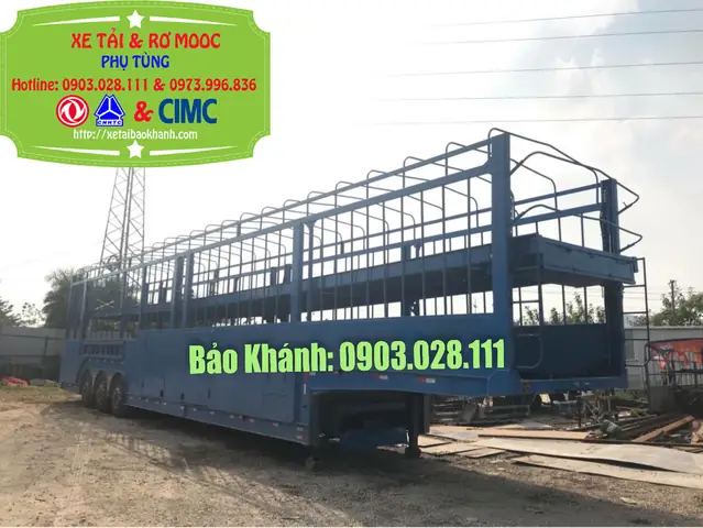 Sơ Mi Rơ Mooc Khung Mui Chở Xe, Chở Ô Tô Dài 18,5m