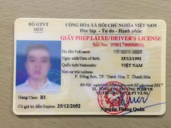Bằng Lái Xe Hạng B1 Số Tự Động