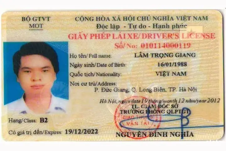 Bằng Lái Xe Hạng B2
