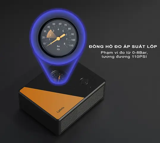 Máy Bơm Lốp Tích Hợp Đo Áp Suất