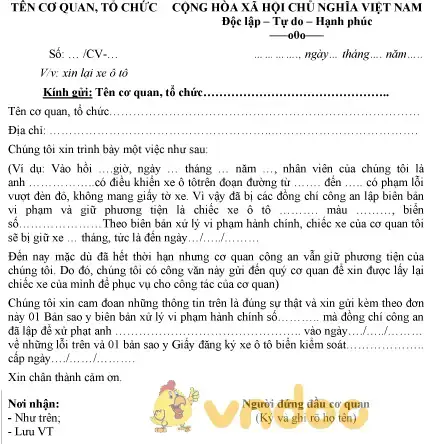 Hướng Dẫn Chi Tiết Về Công Văn Mượn Xe Ô Tô: Mẫu Chuẩn, Pháp Lý ...