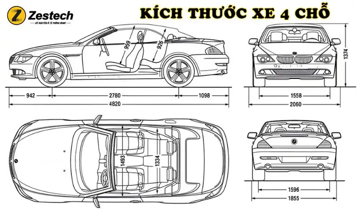 Kích Thước Xe 4 Chỗ Tiêu Chuẩn 2025 Là Bao Nhiêu?