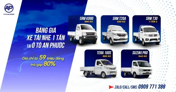 15 Mẫu Xe Tải Nhỏ 1 Tấn Giá Rẻ - Xe Tải - Giá Lăn Bánh