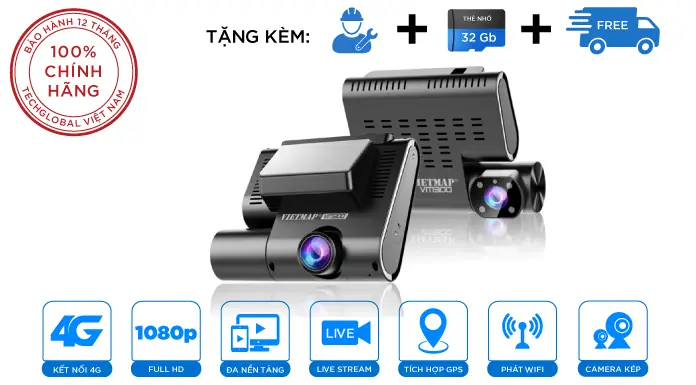 Camera Giám Sát Trực Tuyến Vietmap Vm300 4g Wifi Gps