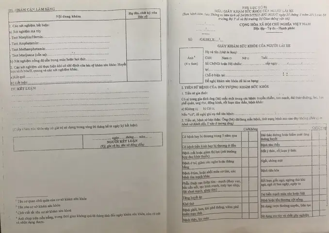 Mẫu Giấy Khám Sức Khỏe Học Lái Xe Ô Tô ? Mẫu Giấy Khám Sức Khỏe Học Lái Xe Ô Tô ?