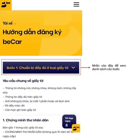 Hướng Dẫn Đăng Ký Becar – Be