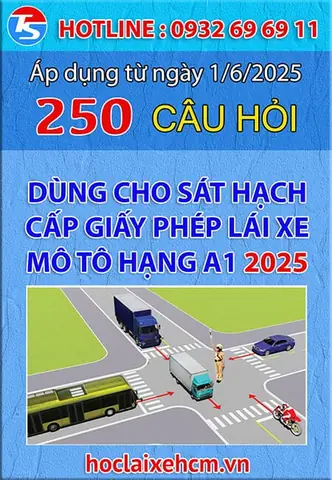 Thi Thử Bằng Lái Xe Máy A1 Online 2025 - Bộ Đề 250 Câu Hỏi Mới