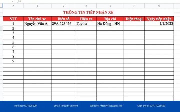 Bảng Theo Dõi Sửa Chữa Xe Ô Tô: Hướng Dẫn Tạo Và Quản Lý - Thiên ...