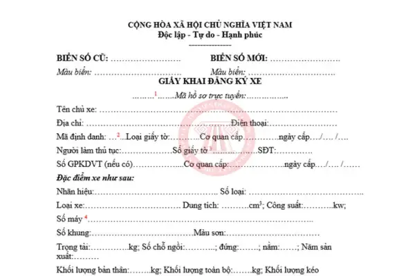 Mẫu Tờ Khai Đăng Ký Xe Năm 2025 Và Hướng Dẫn Cách Điền (mẫu ...