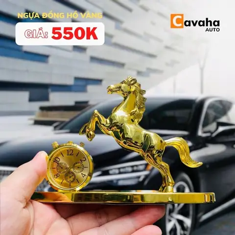 Tượng Ngựa Vàng Đồng Hồ Trang Trí Taplo Ô Tô Cao Cấp Tượng Ngựa Vàng Đồng Hồ Trang Trí Taplo Ô Tô Cao Cấp